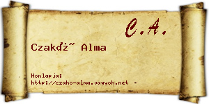 Czakó Alma névjegykártya